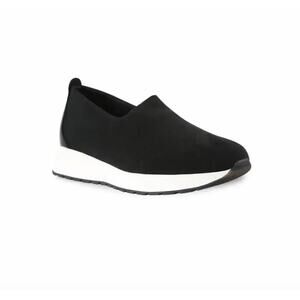 New MUNRO women's mackenna slip-on loafer in black fabric combo Size 8 SS